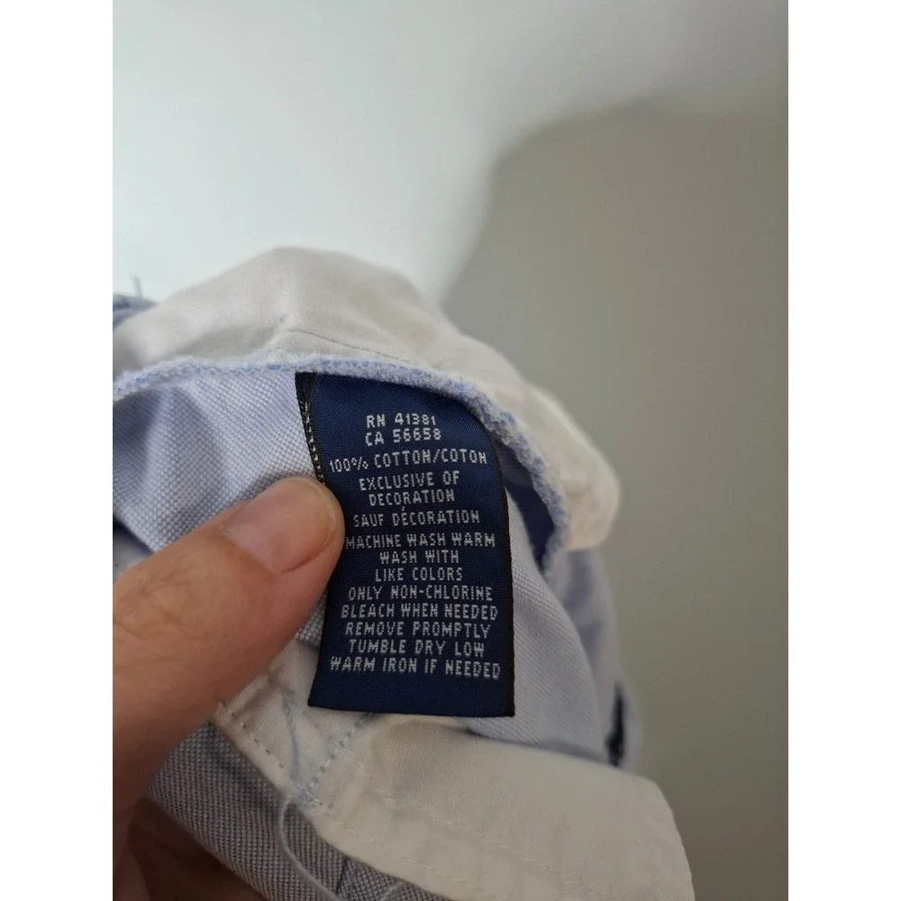 Ralph Lauren Womens Light Blue Oxford Cotton Pony Logo Shorts Size 6
